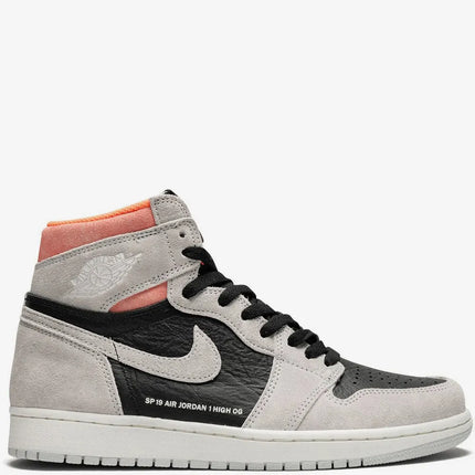 Men's Nike Air Jordan 1 High Neutral Grey Hyper Crimson Shoes