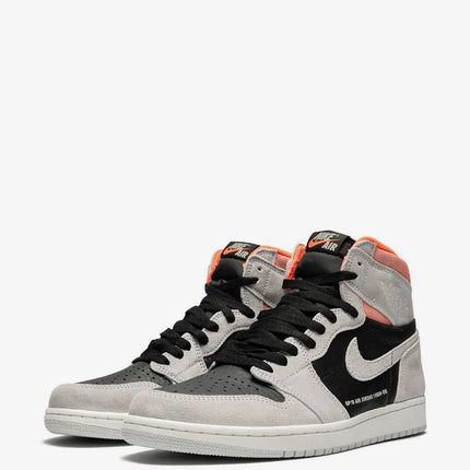 Men's Nike Air Jordan 1 High Neutral Grey Hyper Crimson Shoes