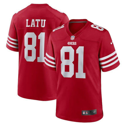 Cameron Latu San Francisco 49ers 2024-2025 Scarlet Team Game Jersey