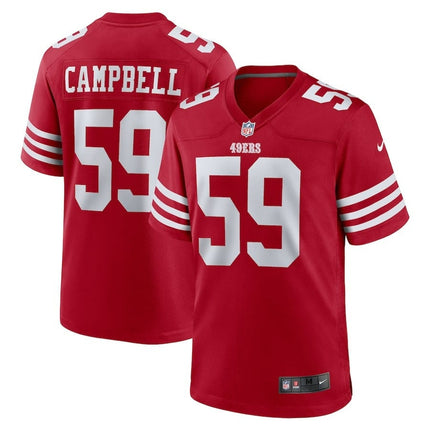 De'Vondre Campbell San Francisco 49ers 2024-2025 Scarlet Team Game Jersey