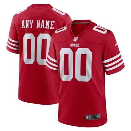 Custom Name San Francisco 49ers 2024-2025 Scarlet Team Game Jersey