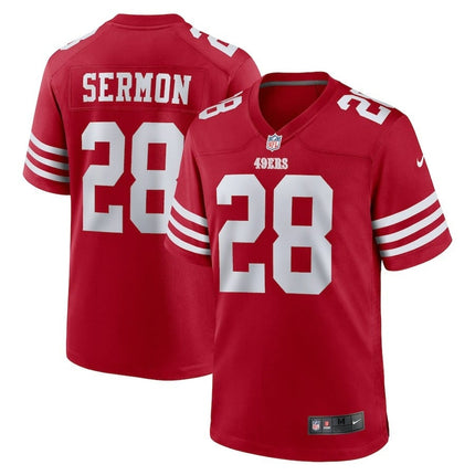 Trey Sermon San Francisco 49ers 2024-2025 Scarlet Team Game Jersey