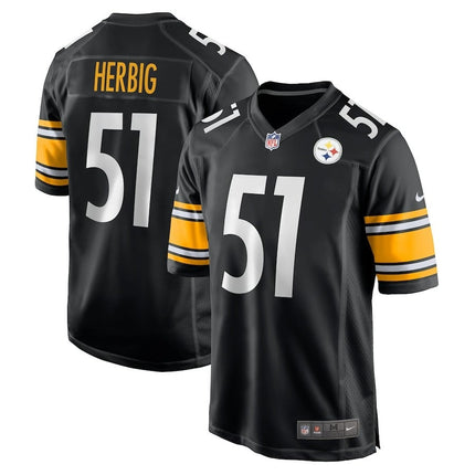 Nick Herbig Pittsburgh Steelers 2024-2025 Black Game Jersey