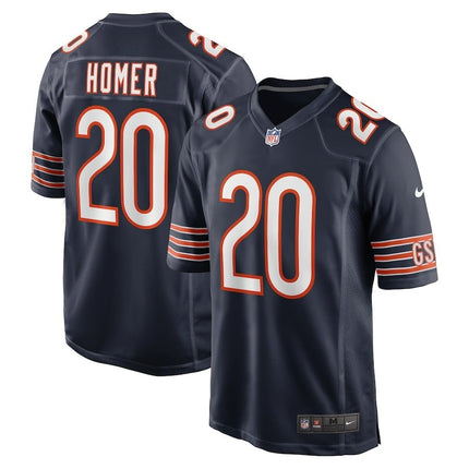 Travis Homer Chicago Bears 2024-2025 Navy Player Game Jersey