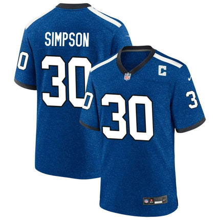 Jaylin Simpson Indianapolis Colts 2024-2025 Blue Indiana Nights Game Jersey
