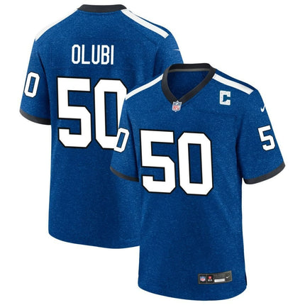 Segun Olubi Indianapolis Colts 2024-2025 Blue Indiana Nights Game Jersey