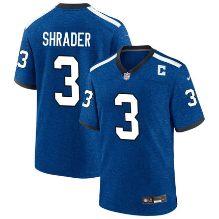 Spencer Shrader Indianapolis Colts 2024-2025 Blue Indiana Nights Game Jersey