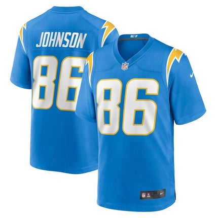 Cornelius Johnson Los Angeles Chargers 2024-2025 Player Game Blue Jersey