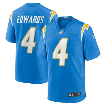 Gus Edwards Los Angeles Chargers 2024-2025 Player Game Blue Jersey