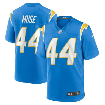 Tanner Muse Los Angeles Chargers 2024-2025 Player Game Blue Jersey