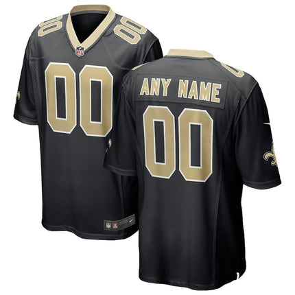 Custom Name New Orleans Saints 2024-2025 Black Team Game Jersey