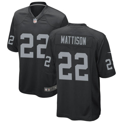 Alexander Mattison Las Vegas Raiders 2024-2025 Black Game Jersey