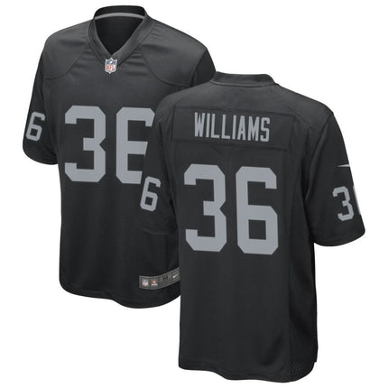 Rayshad Williams Las Vegas Raiders 2024-2025 Black Game Jersey