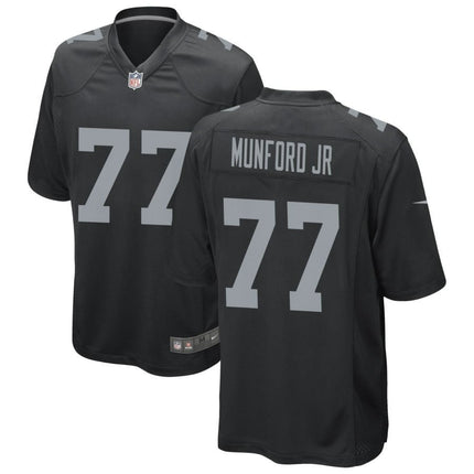 Thayer Munford Jr. Las Vegas Raiders 2024-2025 Black Game Jersey