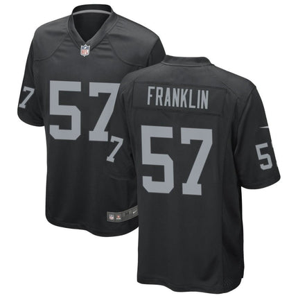 TJ Franklin Las Vegas Raiders 2024-2025 Black Game Jersey