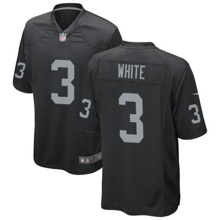 Zamir White Las Vegas Raiders 2024-2025 Black Game Jersey