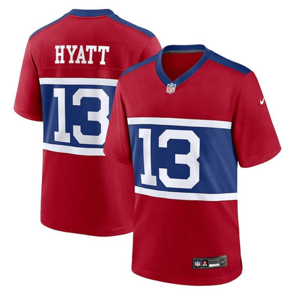 Jalin Hyatt New York Giants 2024-2025 Red Game Jersey