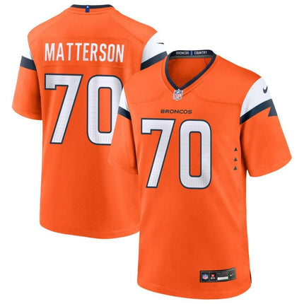 Brandon Matterson Denver Broncos 2024-2025 Orange Game Jersey