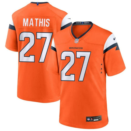 Damarri Mathis Denver Broncos 2024-2025 Orange Game Jersey