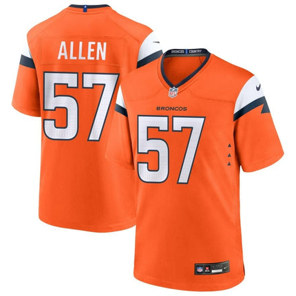 Jaylon Allen Denver Broncos 2024-2025 Orange Game Jersey