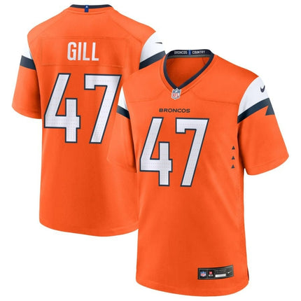 Trenton Gill Denver Broncos 2024-2025 Orange Game Jersey
