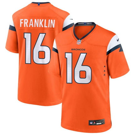 Troy Franklin Denver Broncos 2024-2025 Orange Game Jersey