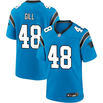 Cam Gill Carolina Panthers 2024-2025 Alternate Game Blue Jersey