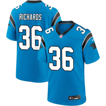 Demani Richardson Carolina Panthers 2024-2025 Alternate Game Blue Jersey