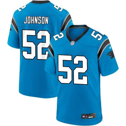 D.J. Johnson Carolina Panthers 2024-2025 Alternate Game Blue Jersey