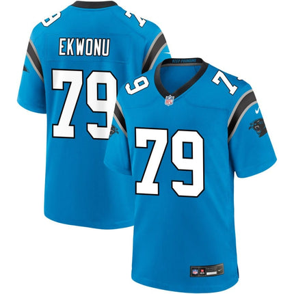 Ikem Ekwonu Carolina Panthers 2024-2025 Alternate Game Blue Jersey