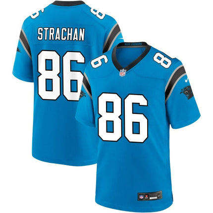 Mike Strachan Carolina Panthers 2024-2025 Alternate Game Blue Jersey