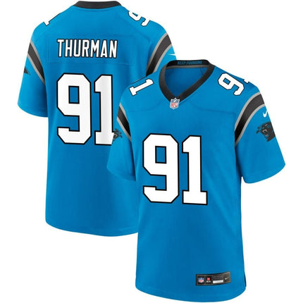 Nick Thurman Carolina Panthers 2024-2025 Alternate Game Blue Jersey