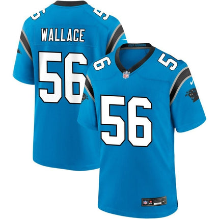 Trevin Wallace Carolina Panthers 2024-2025 Alternate Game Blue Jersey
