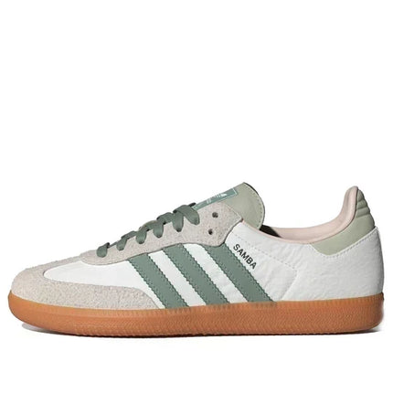Men's Adidas Samba Cloud White Silver Green Shoes