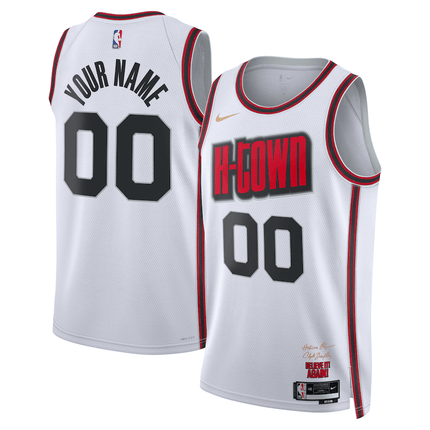 Custom Houston Rockets 2024-2025 City Edition Swingman White Jersey