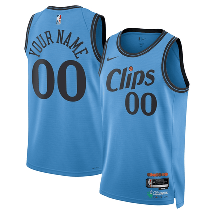 Custom LA Clippers 2024-2025 City Edition Swingman Blue Jersey