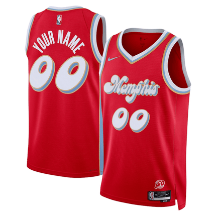 Custom Memphis Grizzlies 2024-2025 City Edition Swingman Red Jersey