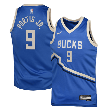 Bobby Portis Jr Milwaukee Bucks 2024-2025 City Edition Swingman Blue Jersey
