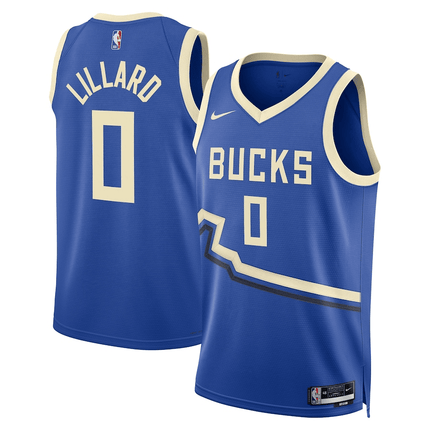 Damian Lillard Milwaukee Bucks 2024-2025 City Edition Swingman Blue Jersey