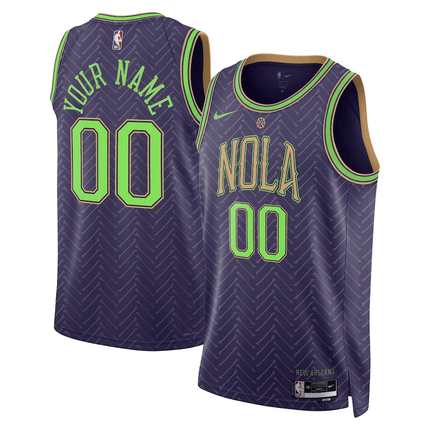 Custom New Orleans Pelicans 2024-2025 City Edition Swingman Purple Jersey
