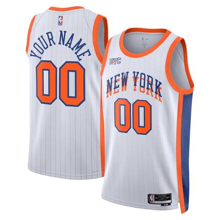 Custom New York Knicks 2024-2025 City Edition Swingman White Jersey