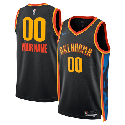 Custom Oklahoma City Thunder 2024-2025 City Edition Swingman Black Jersey