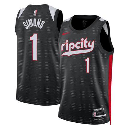 Anfernee Simons Portland Trail Blazers 2024-2025 City Edition Swingman Black Jersey