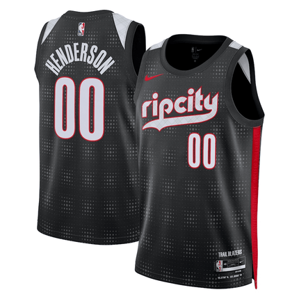 Scoot Henderson Portland Trail Blazers 2024-2025 City Edition Swingman Black Jersey