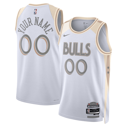 Custom Chicago Bulls 2024-2025 City Edition Swingman White Jersey