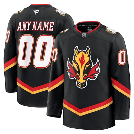 Custom Calgary Flames 2024-2025 Alternate Premium Custom Black Jersey
