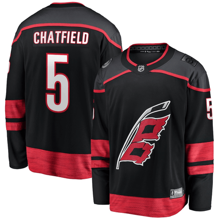 Jalen Chatfield Carolina Hurricanes 2024-2025 Home Breakaway Black Jersey