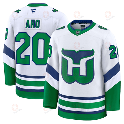 Sebastian Aho Carolina Hurricanes 2024-2025 Throwback Premium White Jersey