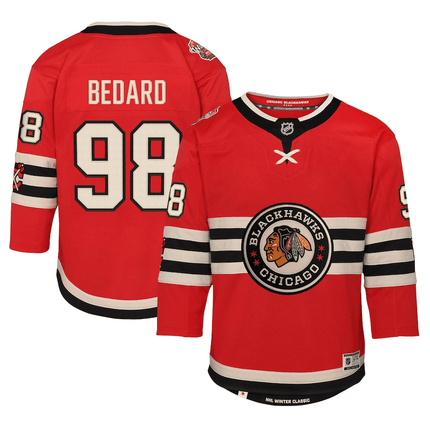 Connor Bedard Chicago Blackhawks 2024-2025 Winter Classic Premium Red Jersey