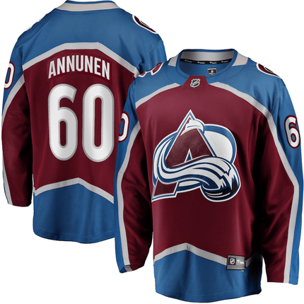 Justus Annunen Colorado Avalanche 2024-2025 Home Breakaway Burgundy Jersey